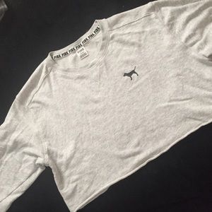 PINK grey sweatshirt crew neck